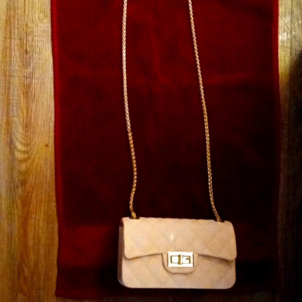 Leather chain rope lightly nude purse 👜